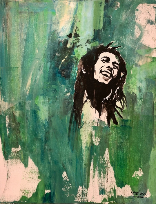 Erwin Kastner Acryl Portait Bob Marley