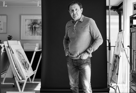 Erwin Kastner Portrait Foto Atelier schwarz weiß